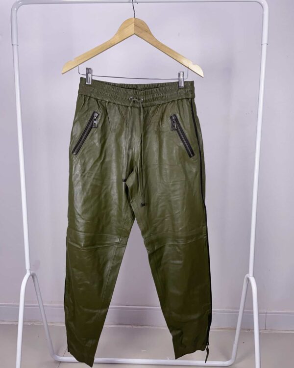 Calça couro verde militar ANIMALE - 40