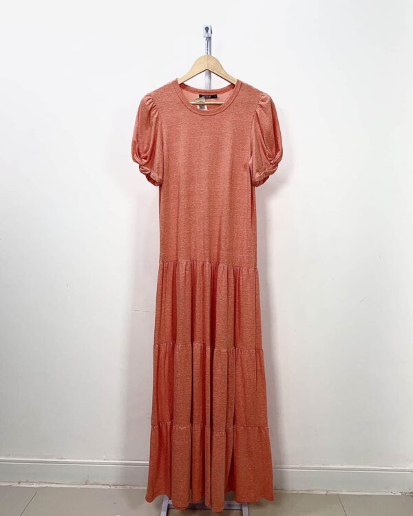 Vestido longo malha laranja MIXED - P