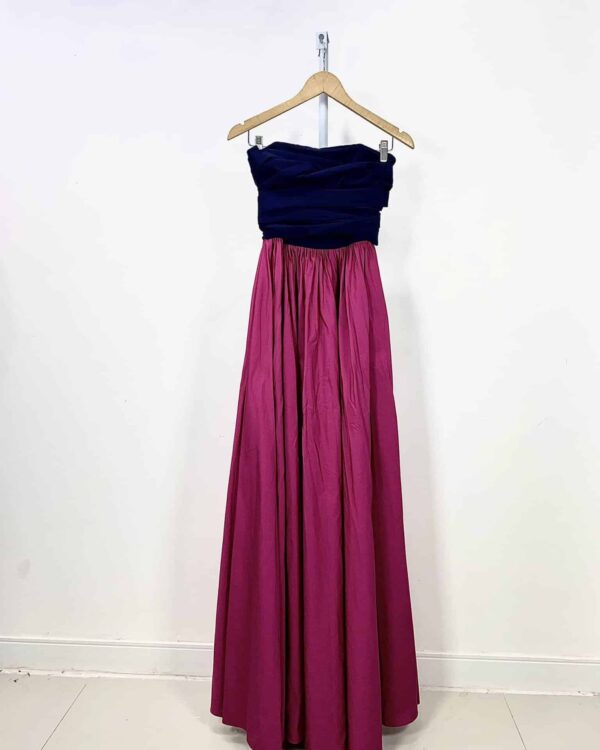 Vestido longo azul e rosa CAROLINA HERRERA - 36 - VENDIDO SISTEMA OTO