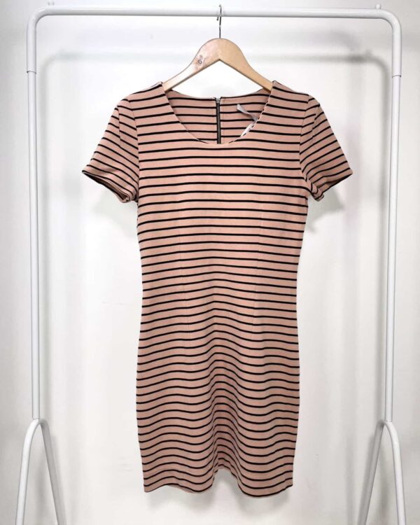 Vestido midi rosa com listras ANIAMALE - P VENDIDO SIATEMA OTO