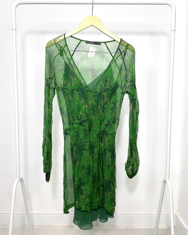 Vestido curto verde estampado ANIMALE - 40 - VENDIDO SISTEMA OTO