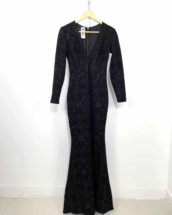 Vestido preto rendado com fios lurex AGILITÁ - M - VENDIDO SISTEMA OTO