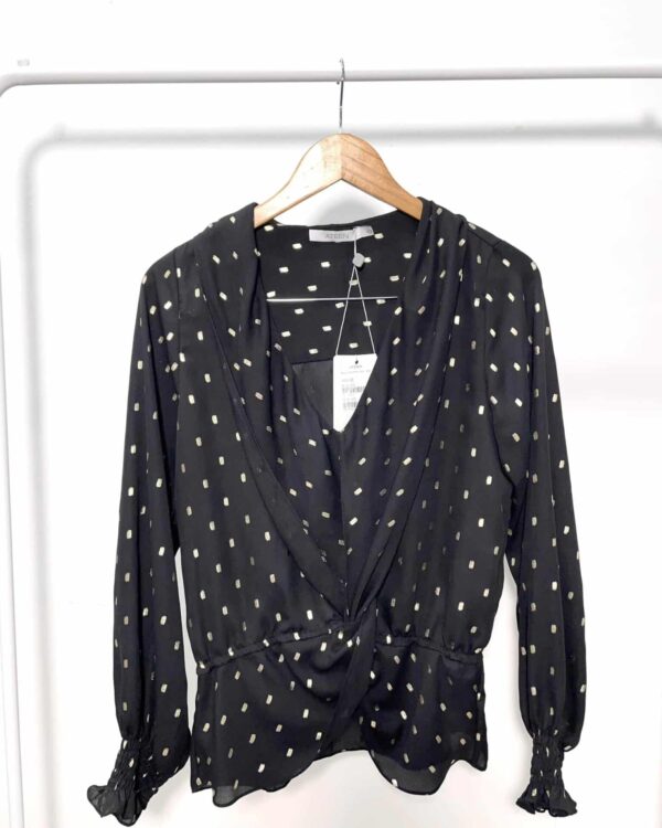 Blusa preta com poás dourados ATEEN - 42 *nunca usado* - VENDIDO SIST OTO