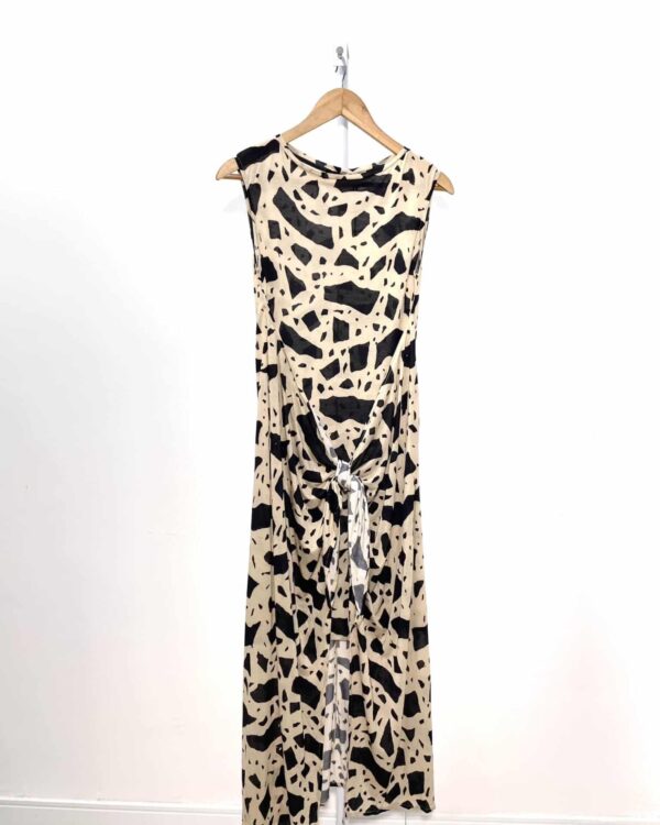 Vestido de malha bege com estamp preta LENNY NIEMEYER - P *nunca usado* - VENDIDO SIST OTO