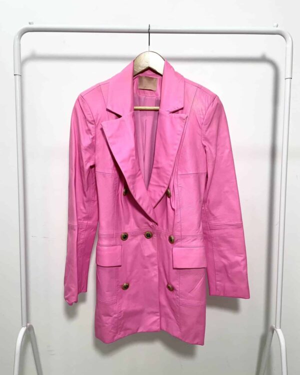 Max blazer de couro rosa CHART - P - VENDIDO SIST OTO