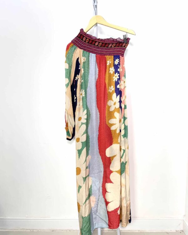 Vestido um ombro só com estamp flores  FARM GLOBAL - P - VENDIDO SISTEMA OTTO