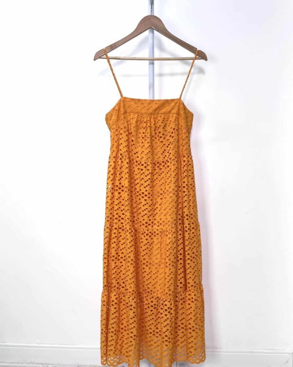 Vestido midi de laise laranja ABRAND - P - VENDIDO SISTEMA OTO