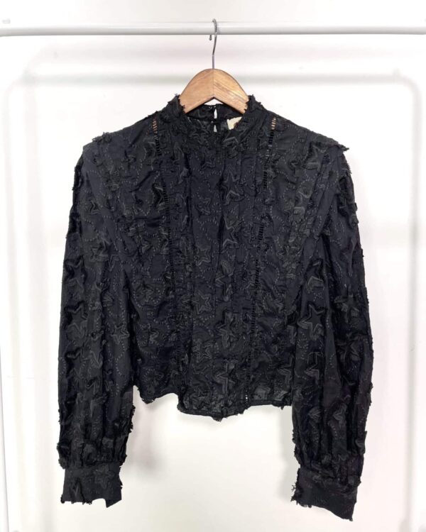 Blusa preta com bordados FARM GLOBAL - P