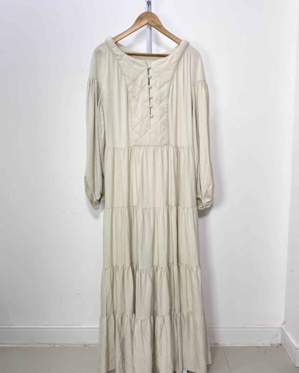 Vestido midi off white FARM - P - VENDIDO SIST OTO