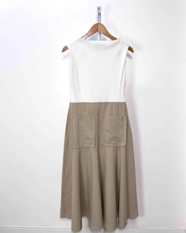 Vestido branco e bege ZARA - G - VENDIDO SISTEMA OTO