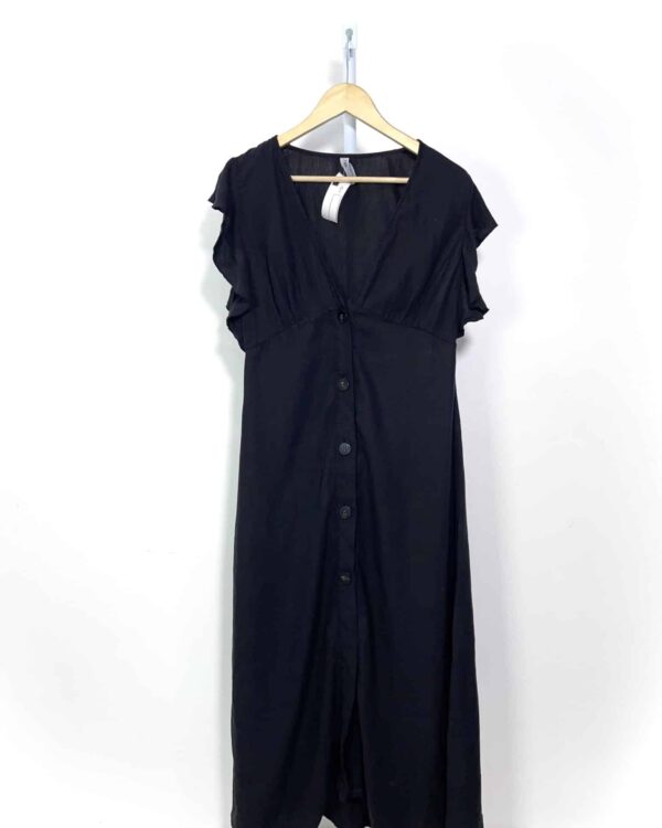 Vestido midi preto botões ZARA - G - VENDIDO SISTEMA OTO
