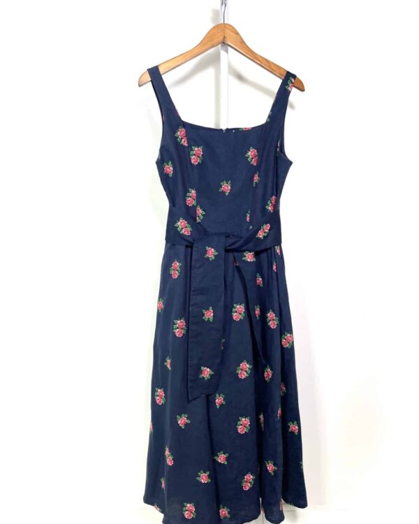 Vestido azul com bordados flor AMISSIMA - G