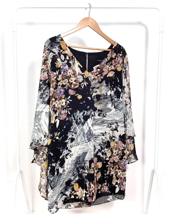 Vestido curto preto com estamp CAVENDISH - 42