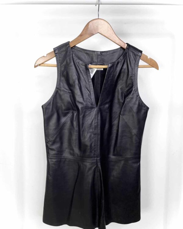 Blusa couro preta HELENA CAIO - 36