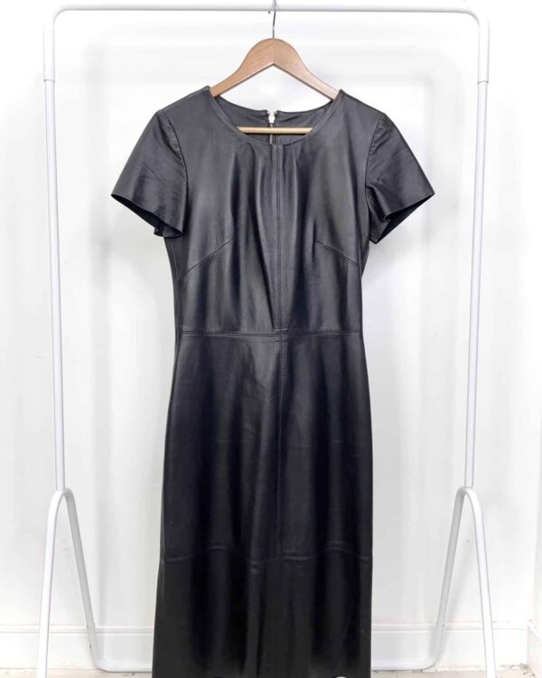Vestido couro midi preto HELENA CAIO - 38 - VENDIDO SIST OTO