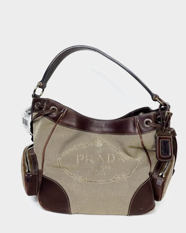 Bolsa detalhes em couro marrom PRADA - VENDIDO SIST OTO