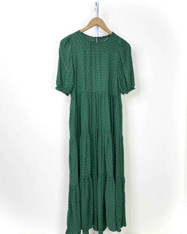 Vestido verde com poás brancos ZARA - PP - VENDIDO SISTEMA OTO