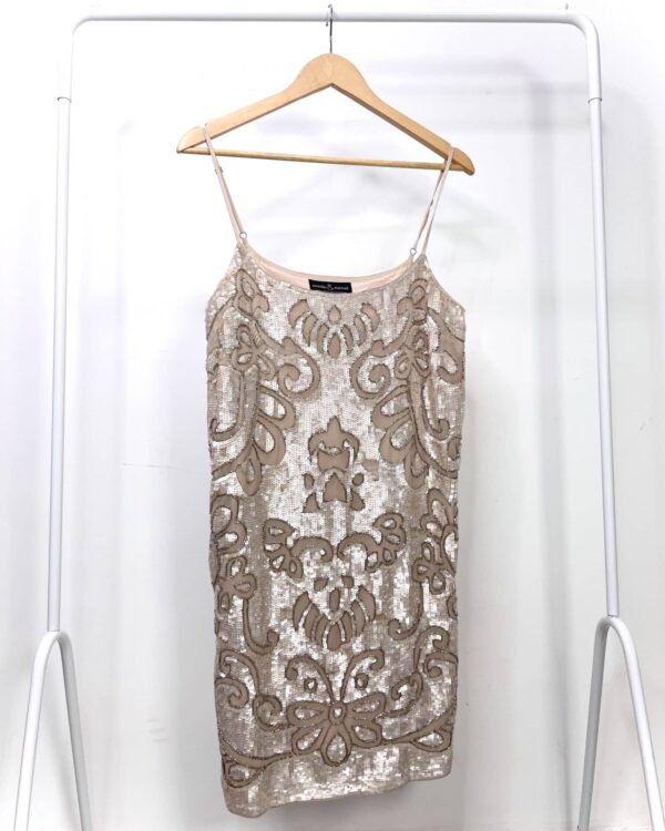 Vestido off white com aplicações NEEDLE & THREAD - G