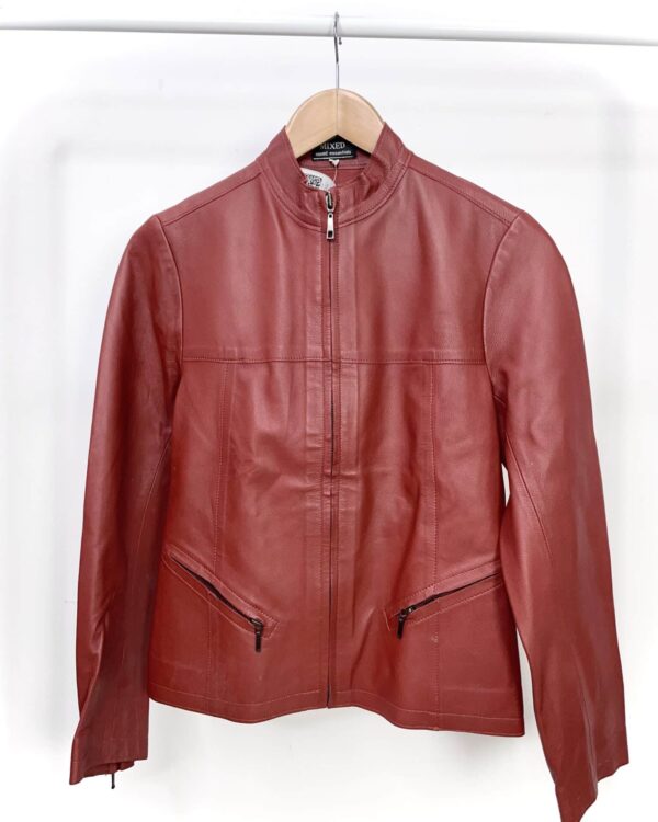 Jaqueta couro terracota MIXED - P - VENDIDO SISTEMA OTO