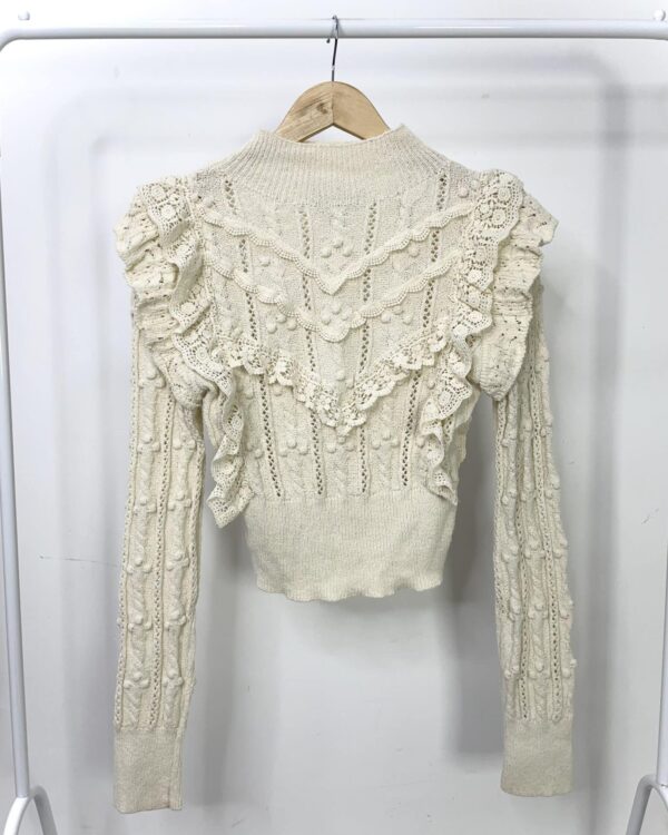 Blusa de tricot off white com babados ZARA - G