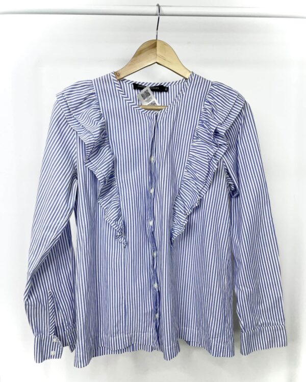 Blusa algodão azul listrada ANDREA MARQUES - 38