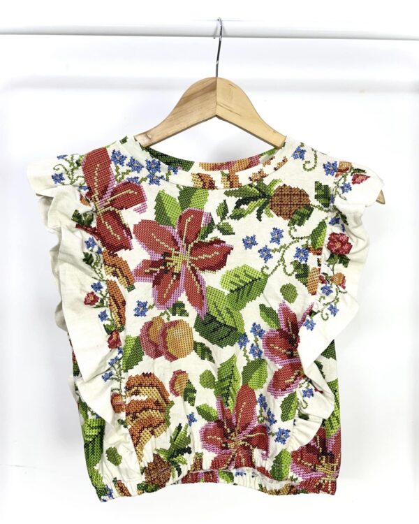 Blusa sem manga colorida estampada FARM - M *nunca usado*