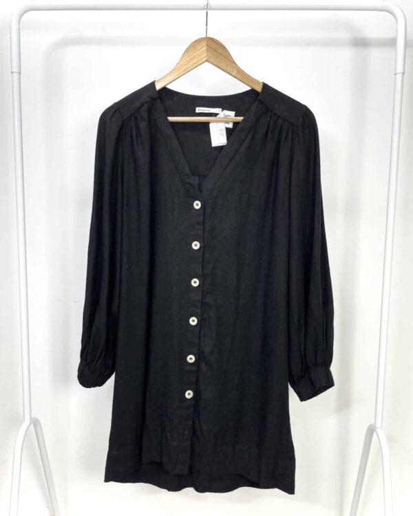 Vestido preto curto com botões DRESS TO - P - VENDIDO SIST OTO