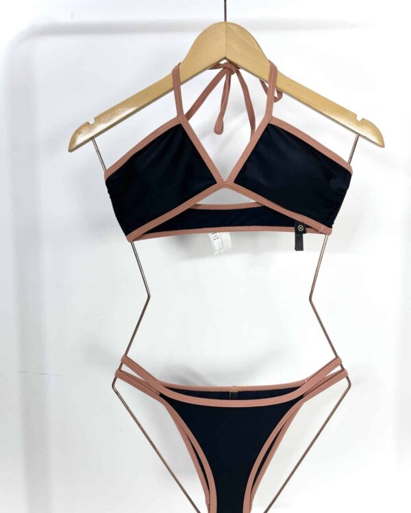 Bíquini preto viés terracota VIX - M - VENDIDO SIST OTO