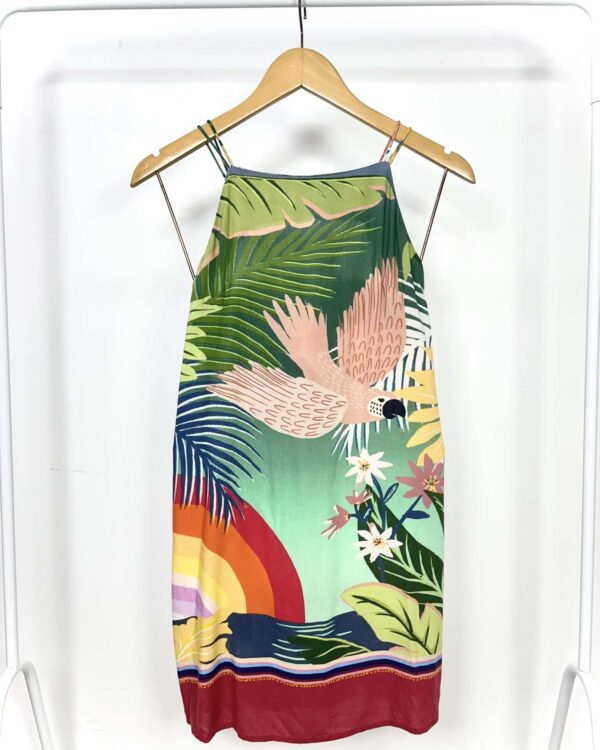 Vestido curto estampado FARM - P - VENDIDO SISTEMA OTO