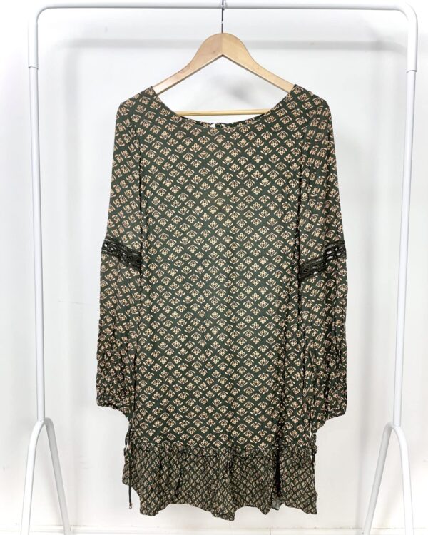 Vestido curto de manga verde com estamp MARIA FILO - G