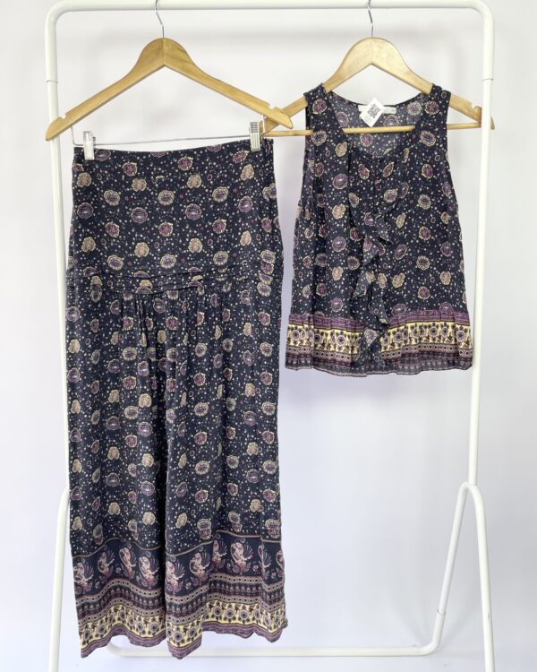 Conjunto saia e blusa azul com estamp ATEEN - 36 - VENDIDO SIST OTO