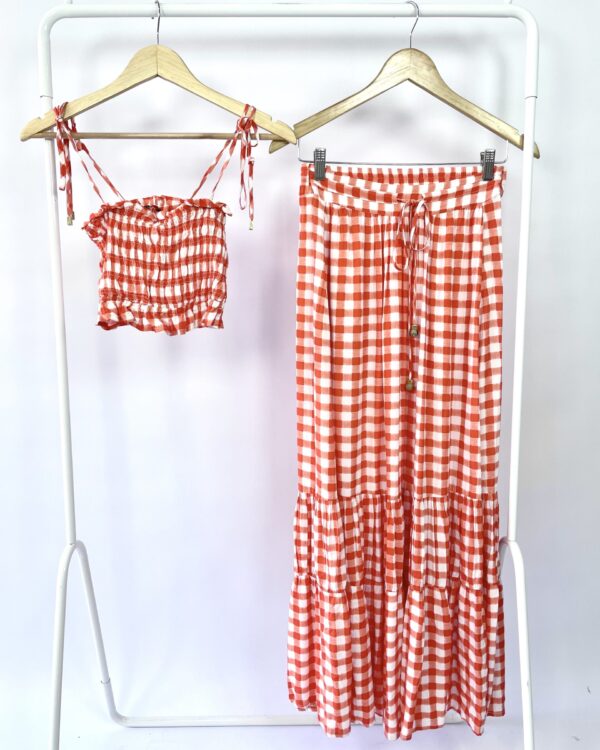 Conjunto saia e cropped quadriculado ANIMALE - 36 - VENDIDO SISTEMA OTO