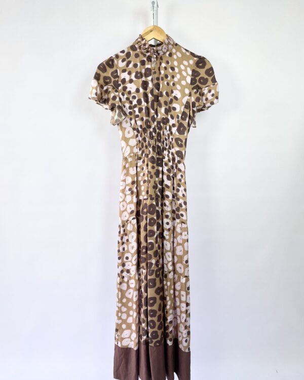 Vestido marrom estamp onça EVA - 34 - VENDIDO SISTEMA OT