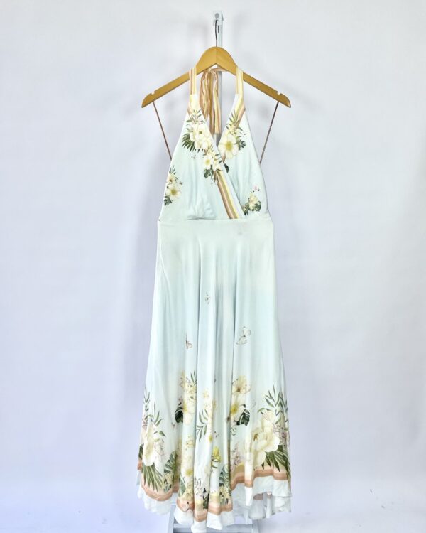 Vestido azul com estamp FARM - P