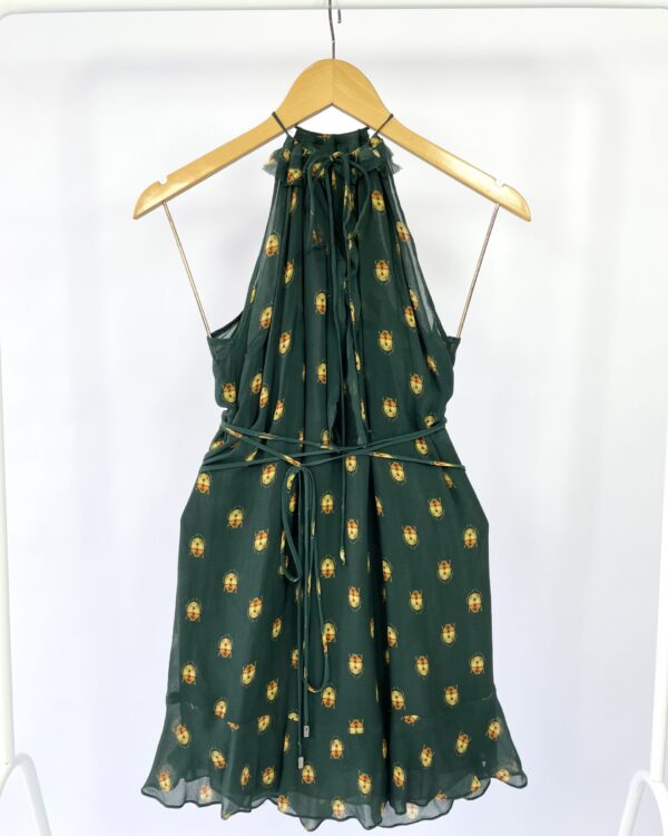 Vestido curto verde com estamp seda ANIMALE -36