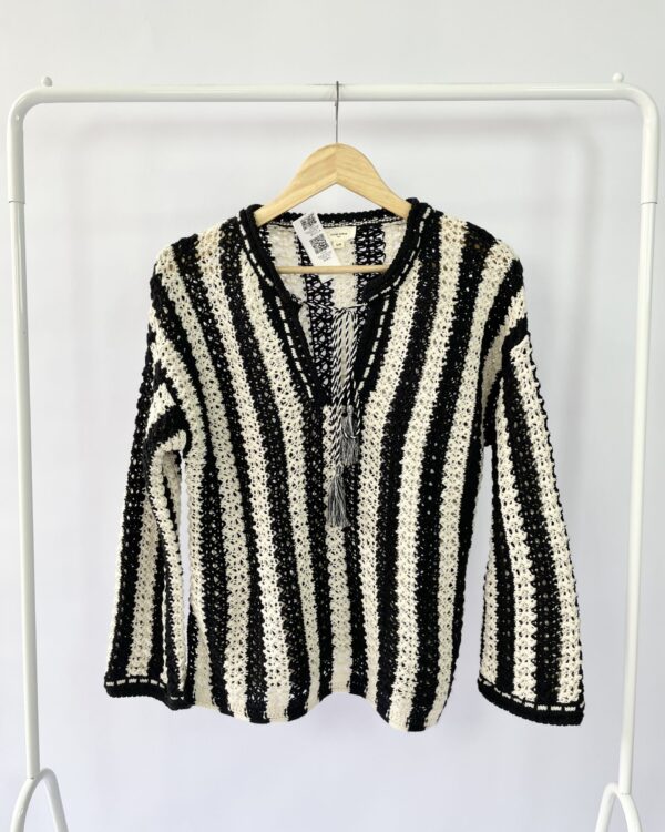 Blusa de tricot preto e branco ATELIER EVENE - M - VENDIDO SISTEMA OTO