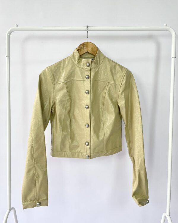 Jaqueta bege couro pu FÓRUM - PP *nunca usado* *coleção atual* - VENDIDO SISTEMA OTO