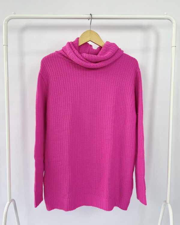 Blusa tricot gola alta rosa SACADA - P