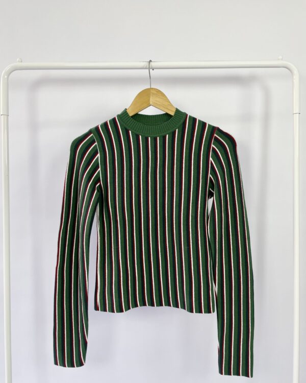 Blusa tricot verde listrada zara - P - VENDIDO SISTEMA OTO