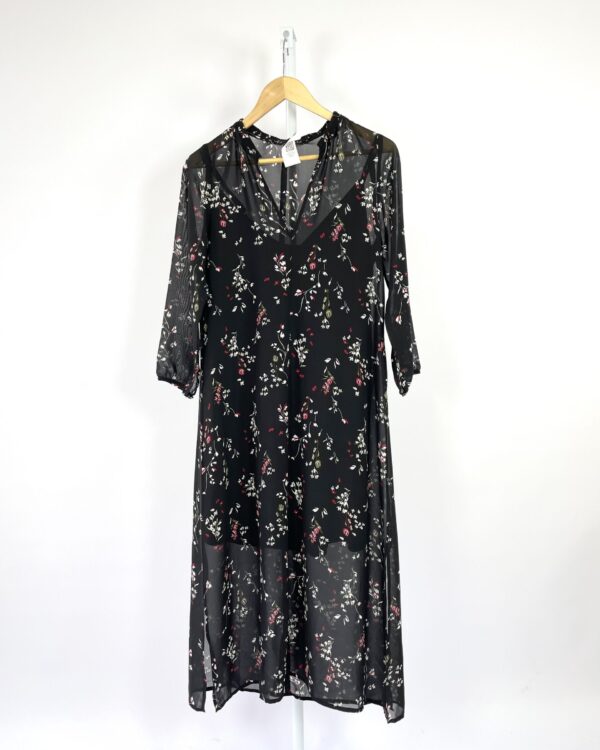 Vestido transparente floral com forro MARIA FILÓ - P