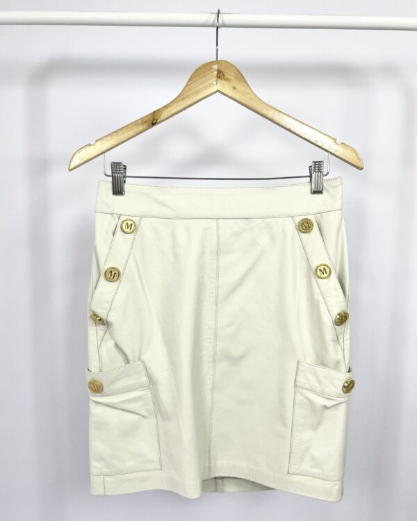 Saia cinza couro com detalhes MIXED - 34 - VENDIDO SISTEMA OTO