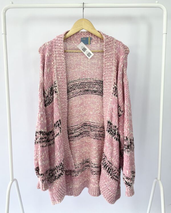Cardigan alongado rosa e cores CRUISE - U - VENDIDO SIST OTO