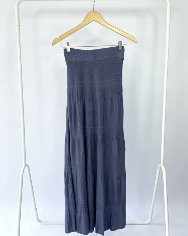 Saia tricot midi azul marinho LA BELLE - P