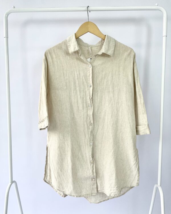 Camisa linho off BOSSA NOSSA - P - VENDIDO SIST OTO