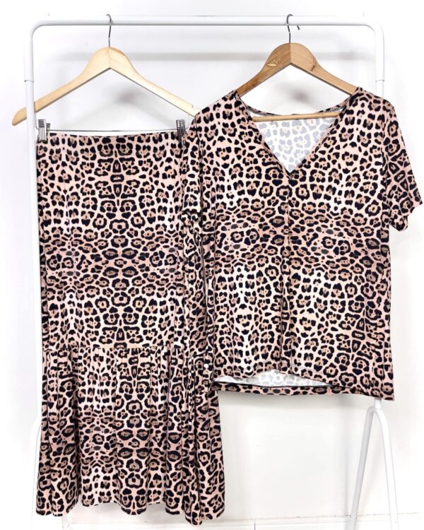 Conjunto saia e blusa de onça FABI FREIXO - G - VENDIDO SISTEMA OTO