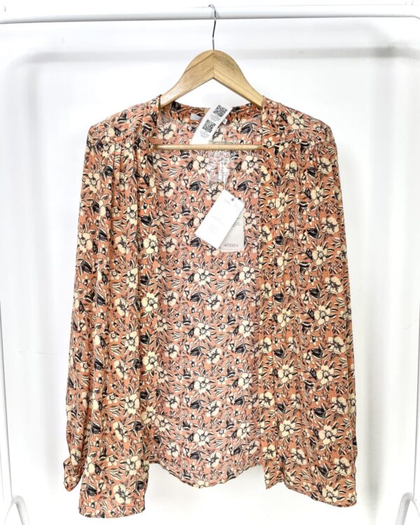 Kimono seda salmão com estamp ATEEN - 42 *nunca usado* - VENDIDO SISTEMA OTO