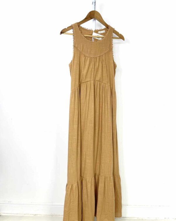 Vestido longo marrom IDEOLOGIC - M *nunca usado* - VENDIDO SISTEMA OTO