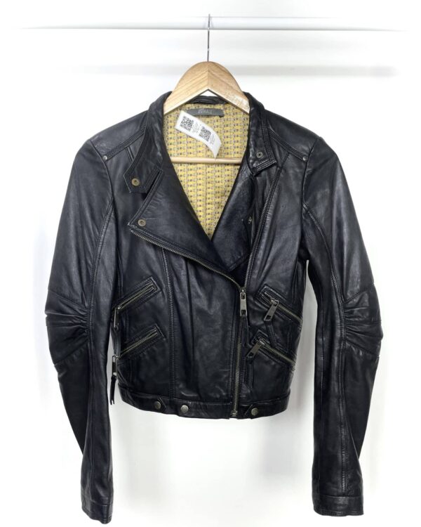 Jaqueta couro preta zíper nas laterais ANIMALE - P - VENDIDO SIST OTO