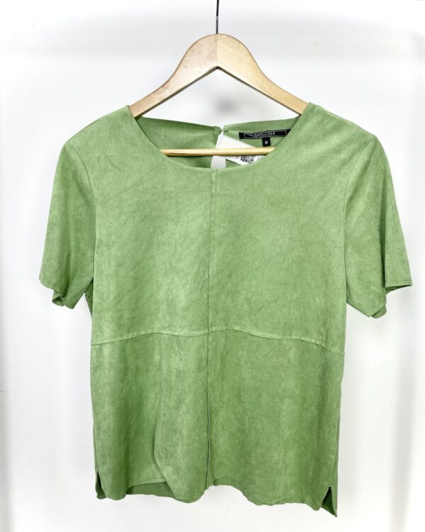 Blusa verde suede SHOULDER - M - VENDIDO SISTEMA OTO