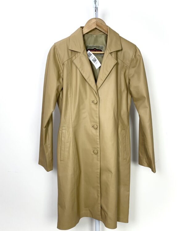 Trench coat de couro caramelo MARY COURO - PP - VENDIDO SISTEMA OTO